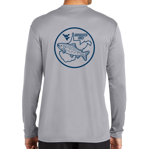 Port and Company Long Sleeve Performance Tee -- Silver