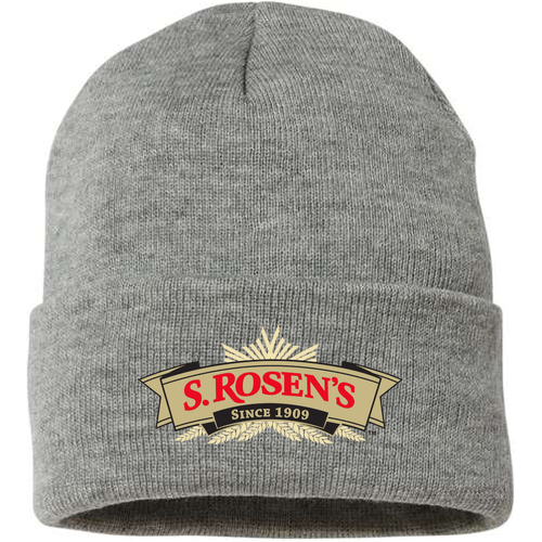 Sportsman Fleece Lined 12" Cuffed Beanie -- Heather Gray