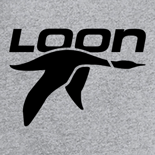 Loon Logo 2 Black Ink -- Long Sleeve Heather Grey