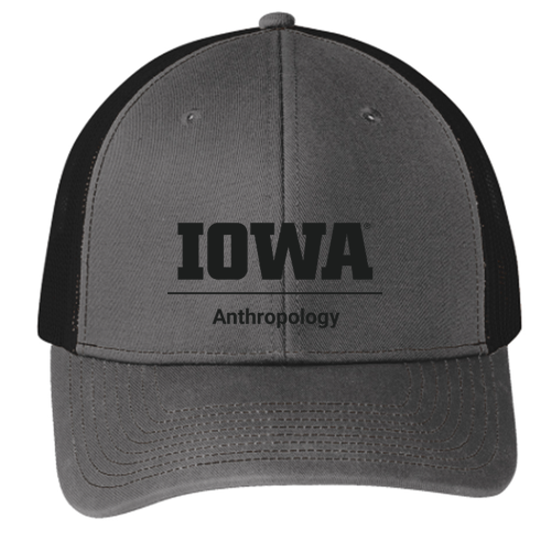 Port Authority Snapback Trucker Cap -- Grey Steel / Black