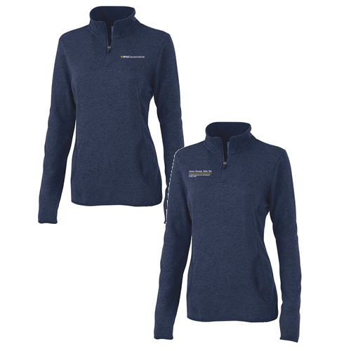 Charles River Womens Heathered Fleece Pullover -- Navy Heather