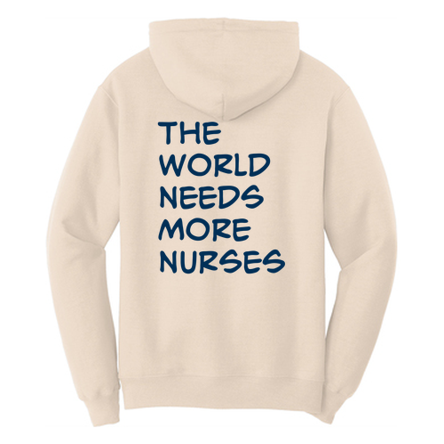 More Nurses Port and Company Core Fleece Pullover Hooded Sweatshirt -- Natural