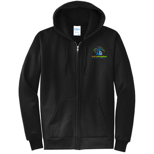 Port and Company Classic Full Zip Hooded Sweatshirt -- Jet Black