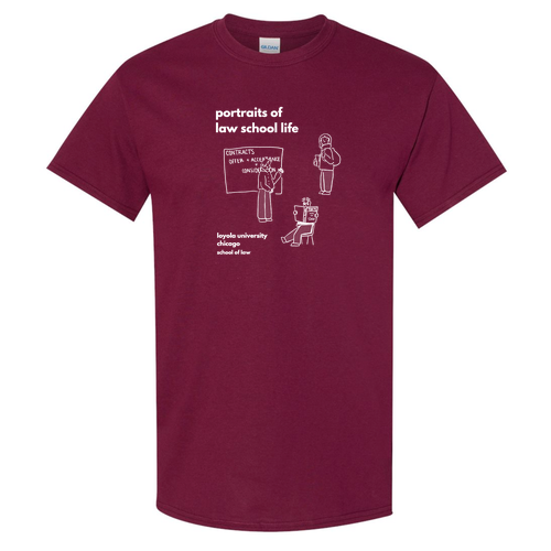 Portraits Of Law School Basic T-Shirt -- Maroon