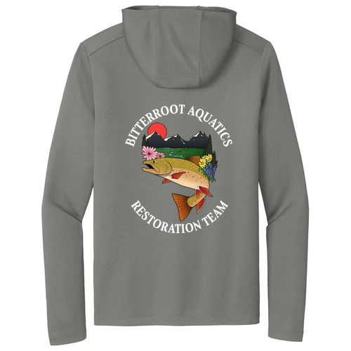 Sport-Tek Posi-UV Pro Long Sleeve Hoodie -- Dark Smoke Grey