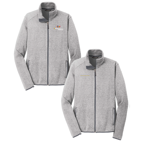 Port Authority Sweater Fleece Jacket -- Grey Heather