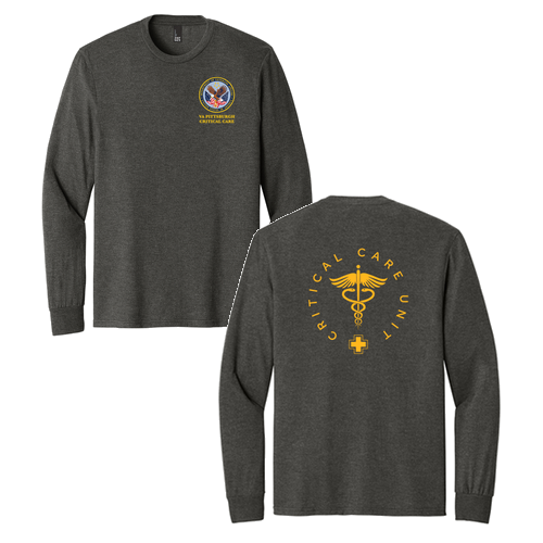 District Made Perfect Tri Long Sleeve Crew Tee -- Heathered Charcoal