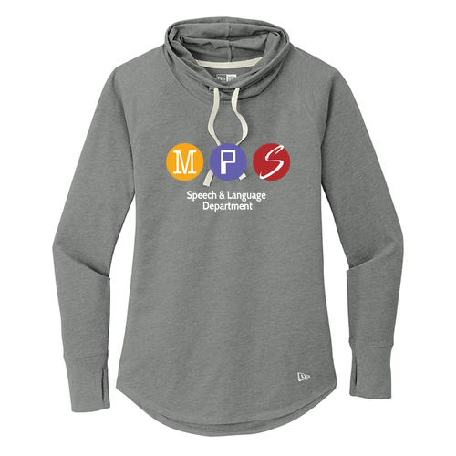 New Era Ladies Sueded Cotton Blend Cowl Tee -- Shadow Grey Heather