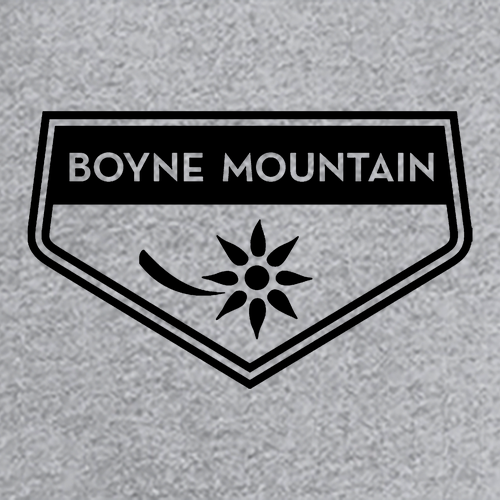 Boyne Mountain Logo 1 Black Ink -- Long sleeve Heather Grey