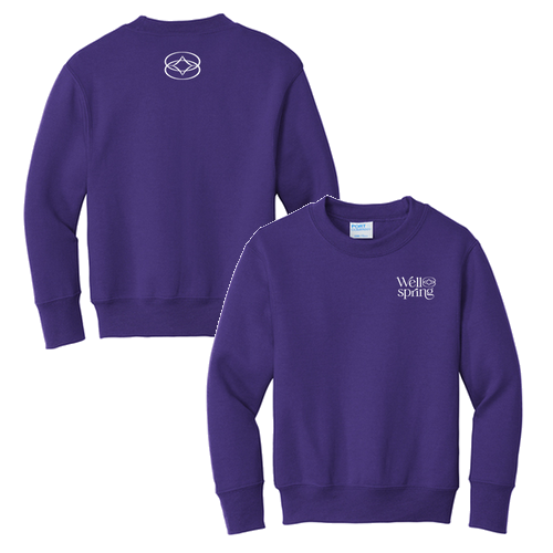 Port and Company Youth Crewneck Sweatshirt -- Purple