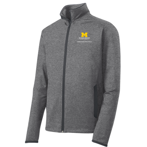 Mens/Unisex Sport-Tek Sport Wick Stretch Contrast Full Zip Jacket -- Charcoal Grey Heather / Charcoal Grey