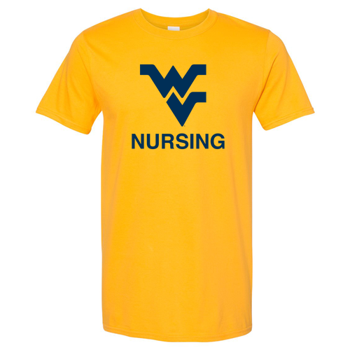WVU Nursing Gildan SoftStyle Fitted T-Shirt -- Gold