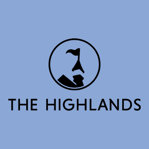 The Highlands Logo 2 Black Ink -- Raglan Sweatshirt Carolina Blue