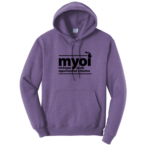 Port and Company Core Fleece Pullover Hooded Sweatshirt -- Heather Purple