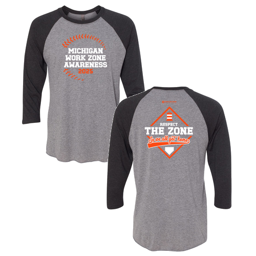 Next Level Soft Fitted Triblend 3/4 Sleeve Baseball Tee -- Premium Heather / Vintage Black