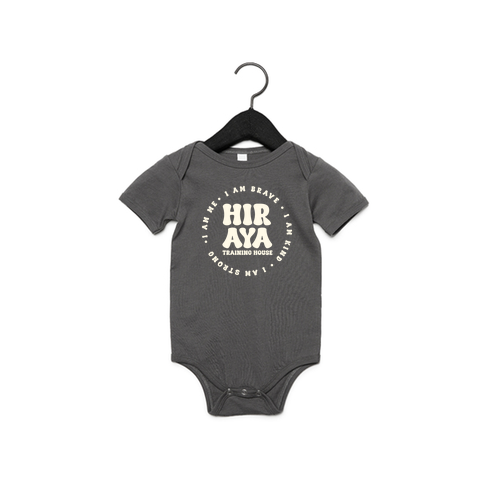 I am Brave Baby Onesie -- Asphalt