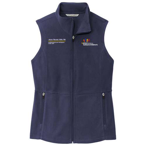 Embroidered Port Authority Ladies Accord Microfleece Vest -- Navy