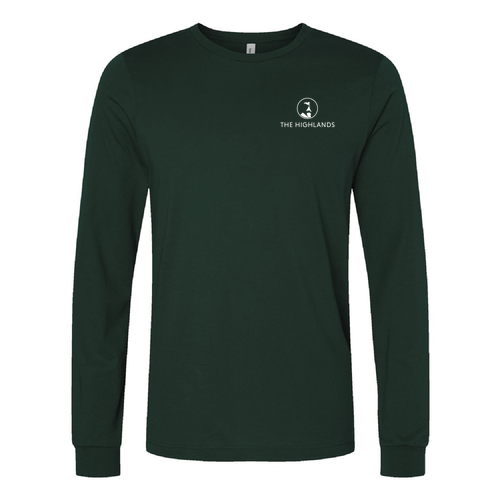 The Highlands Logo 2 White Ink -- Jersey Long Sleeve Forest