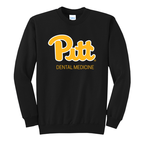 White/Gold Script Crewneck Sweatshirt -- Jet Black