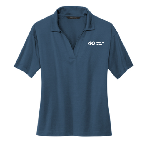 Mercer+Mettle Women's Stretch Jersey Polo -- Parisian Blue