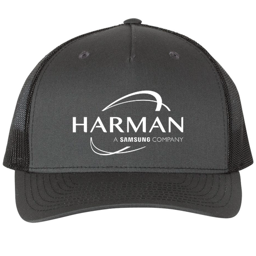Richardson Five-Panel Trucker Cap -- Charcoal / Black