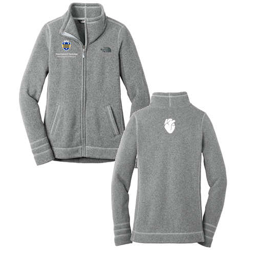 Cardiology North Face Ladies Sweater Fleece Jacket -- Medium Grey Heather