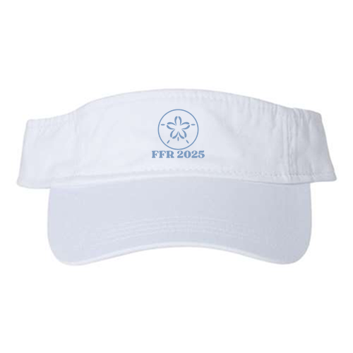 Biowashed Visor -- White with Blue Embroidery