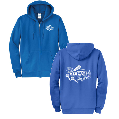 Mens Classic Full Zip Hooded Sweatshirt-- Royal