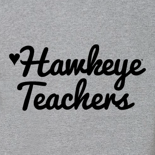Hawkeye Teacher Jerzees Full Zip Hooded Sweatshirt -- Athletic Heather