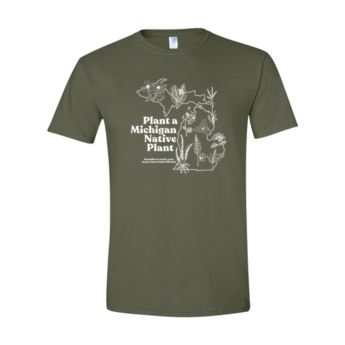 Plant A Native Plant T-Shirt -- Military Green