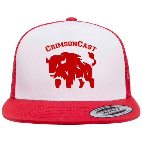 Yupoong 5 Panel Classic Trucker Hat -- Red/ White/ Red