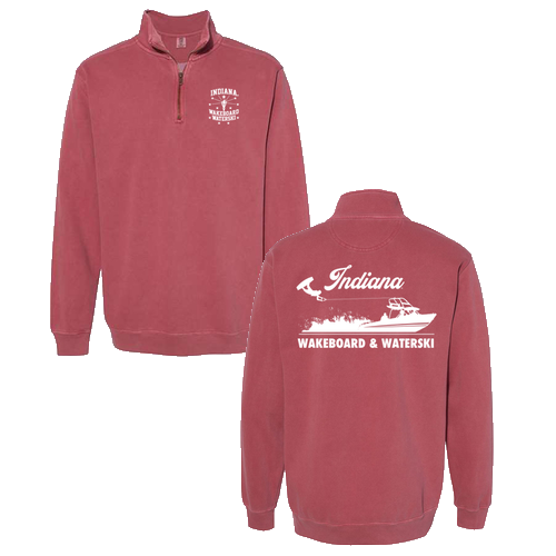 Comfort Colors Unisex Garment-Dyed Quarter-Zip Sweatshirt -- Crimson