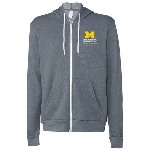 Mens/Unisex Bella Canvas Soft Full-Zip Hooded Sweatshirt -- Heather Slate