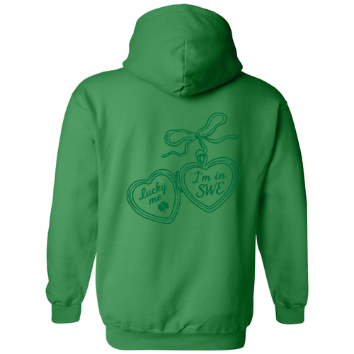 Gildan Heavy Blend Hooded Sweatshirt -- Irish Green Locket Design