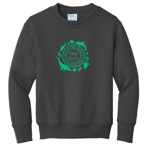 Youth Port and Company Crewneck Sweatshirt -- Charcoal