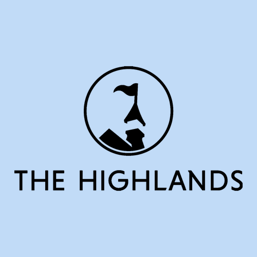 The Highlands Logo 2 Black Ink -- Short Sleeve Light Blue