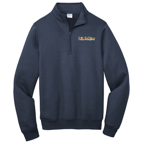 Port and Company Core Fleece Quarter-Zip Pullover Sweatshirt -- Navy
