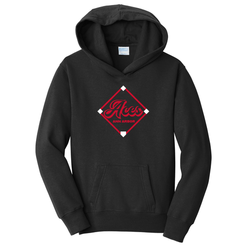 Youth Port and Company Pullover Hooded Sweatshirt -- Jet Black