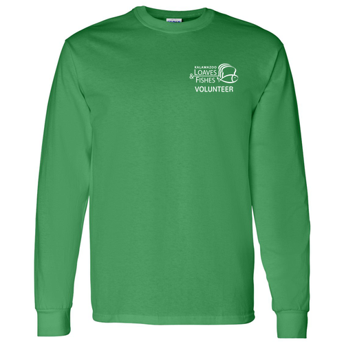 KLF Volunteer Gildan Heavy Cotton Longsleeve Basic T-Shirt -- Irish Green