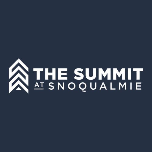 The Summit at Snoqualmie Logo 2 White Ink -- Pullover Hooded Sweatshirt Navy