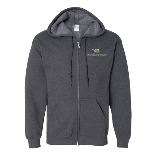 Gildan Full Zip Hooded Sweatshirt --Food and Resource Dark Heather SPT