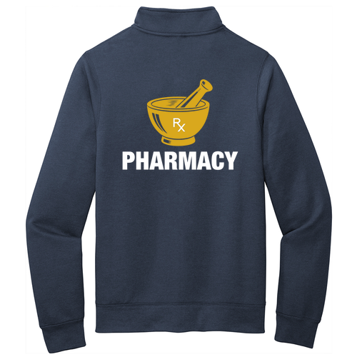 Screen Printed Port and Company Core Fleece Cadet Full-Zip Sweatshirt -- Navy