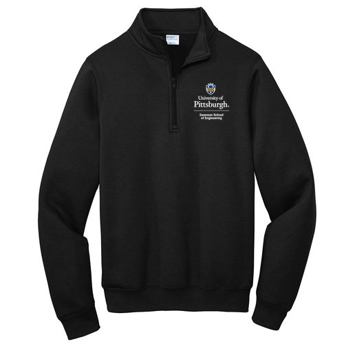 Pitt Shield Quarter-Zip Pullover Sweatshirt -- Jet Black