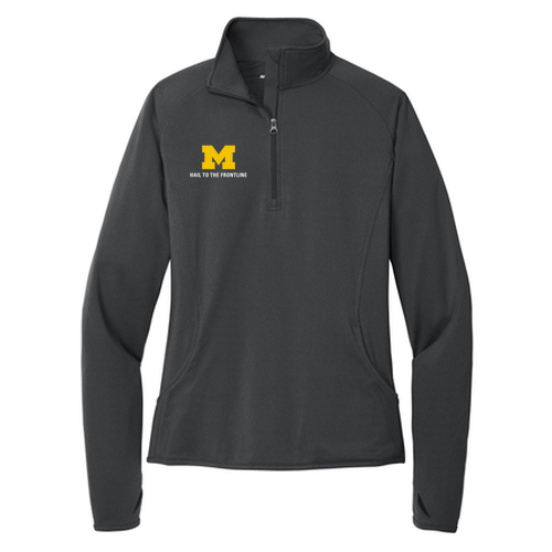 Ladies Sport Tek Sport Wick Stretch Half Zip Pullover -- Charcoal Grey