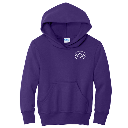 Port & Co Youth Core Fleece Pullover Hooded Sweatshirt -- Team Purple