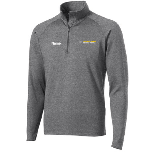 Sport Tek Sport Wick Stretch Half Zip Pullover -- Charcoal Grey Heather