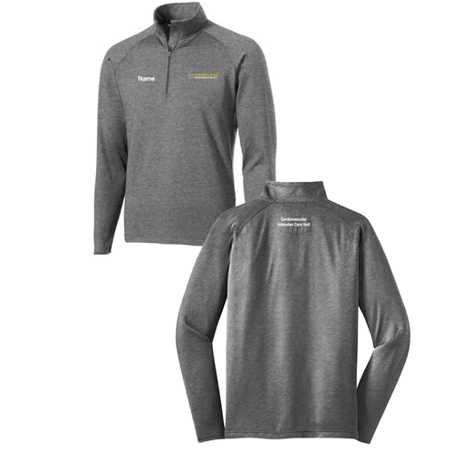 Sport Tek Sport Wick Stretch Half Zip Pullover -- Charcoal Grey Heather