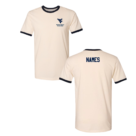 Next Level Unisex Fine Jersey Ringer Tee -- Natural / Midnight Navy