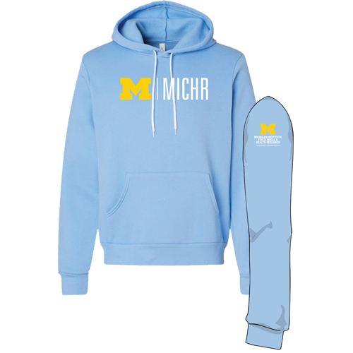 Mens/Unisex Bella Canvas Soft Poly-Cotton Fleece Pullover Hooded Sweatshirt -- Carolina Blue