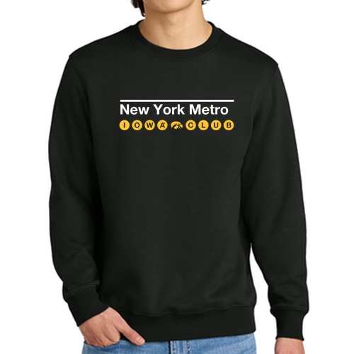 Subway Sign District Perfect Weight Fleece Crew -- Jet Black